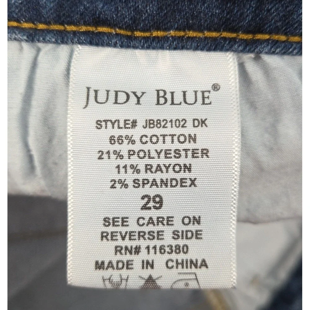 Judy Blue Jeans Womens 29 Relaxed Fit‎ Bohemian Stretch Distressed Ankle 29x25